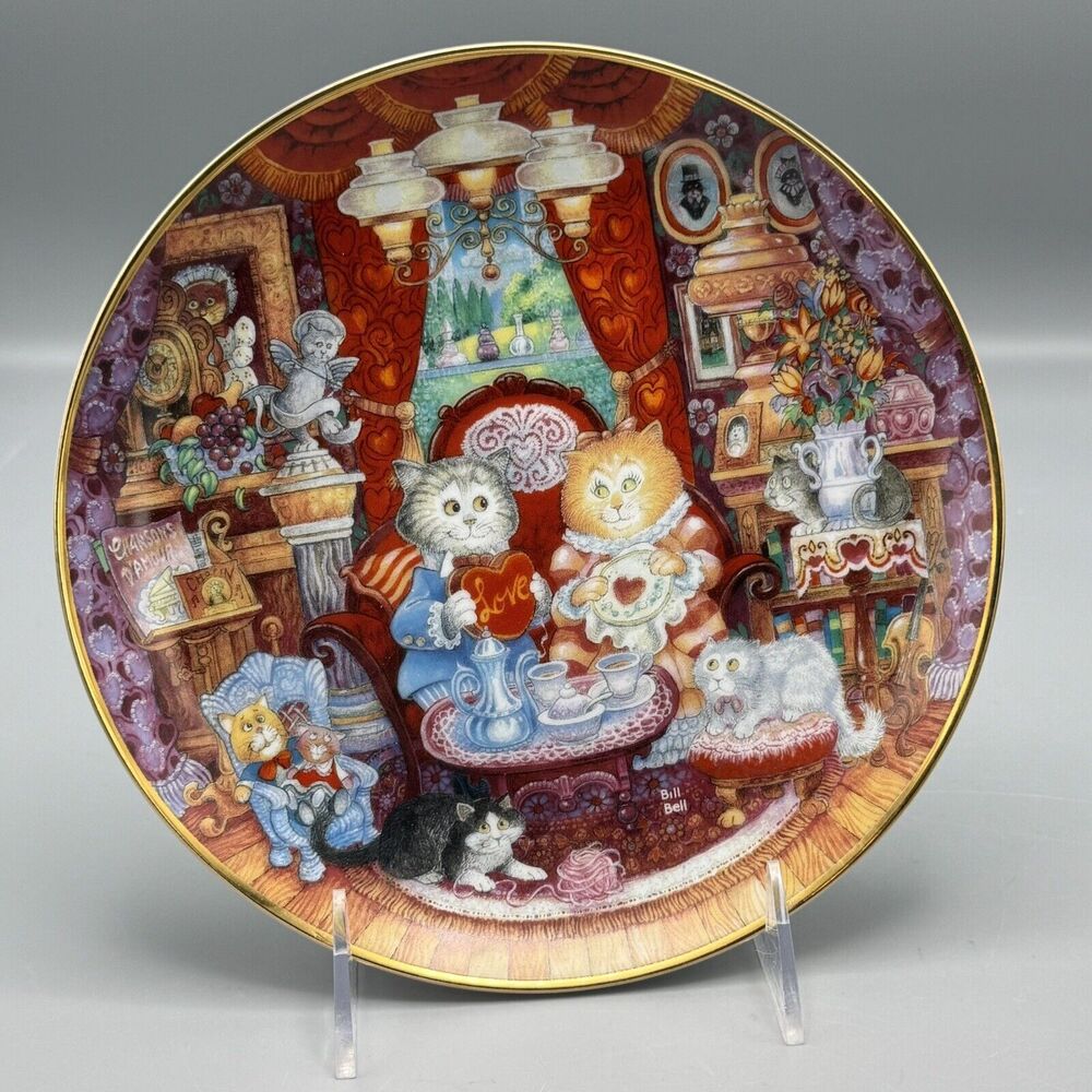 Franklin Mint Whisker Wuv Cats by Bill Bell Limited Edition Collector Plate